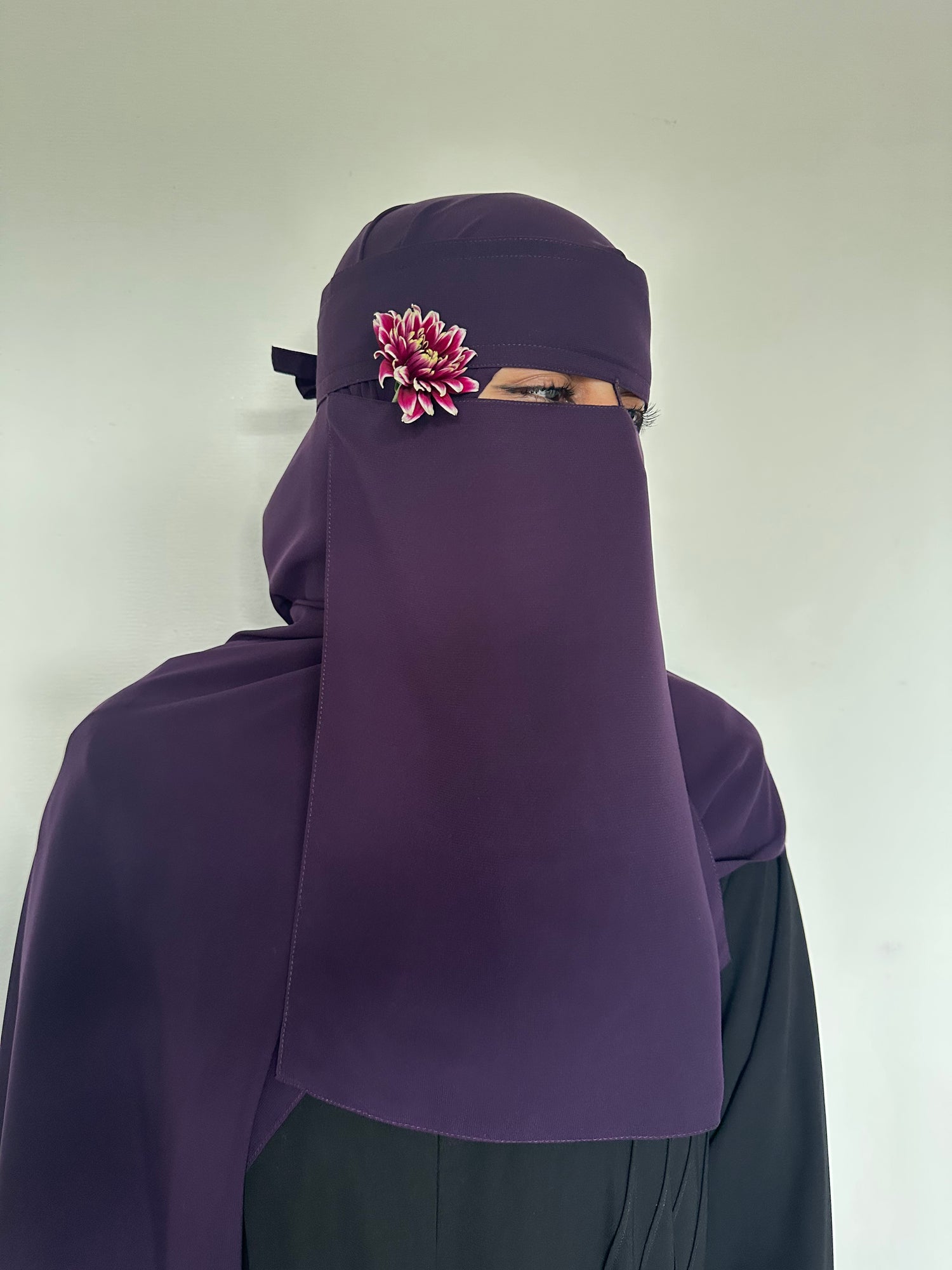 Fig purple niqab with matching hijab