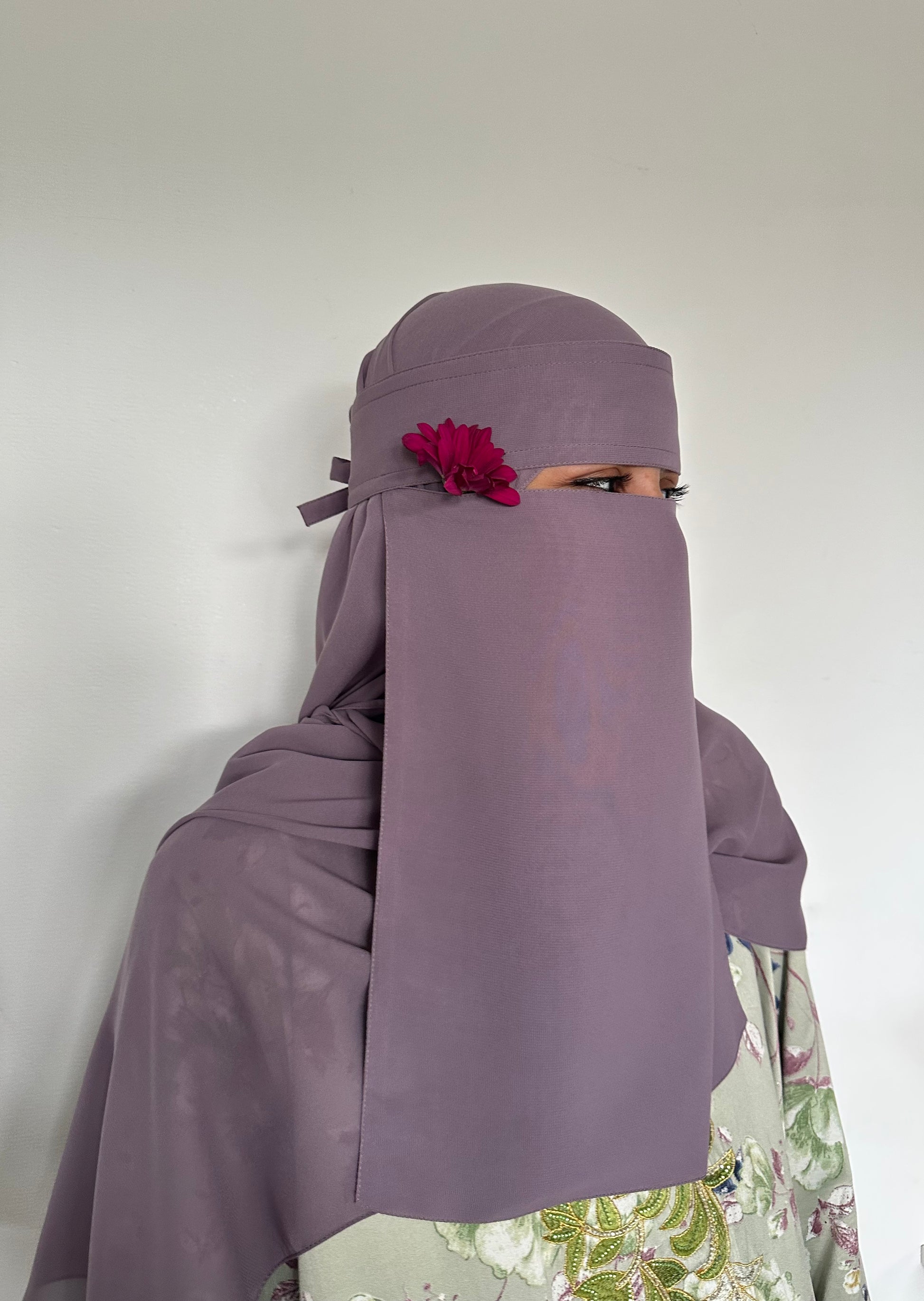 Dusty purple niqab with matching hijab 